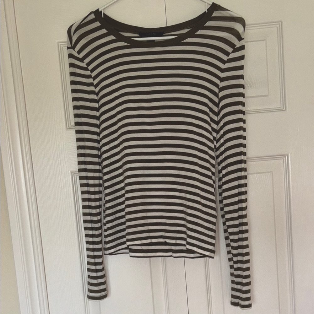 Forever 21 Green and White Stripe Shirt